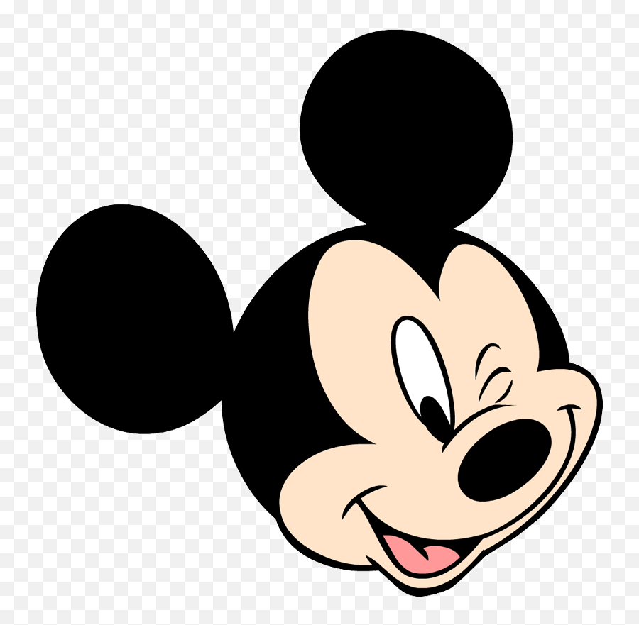 Wink Face Clipart - Mickey Mouse Head Transparent Emoji,Flirty Blush Emoji