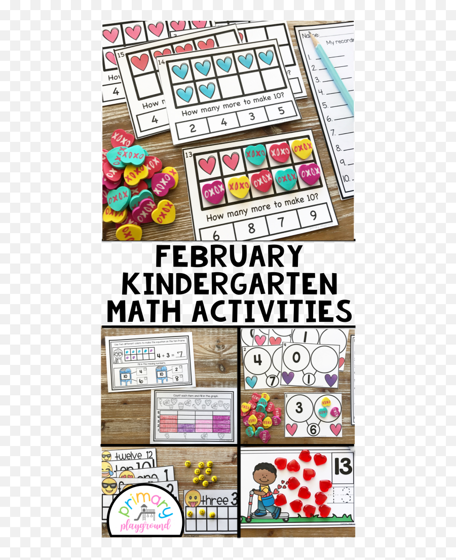 February Kindergarten Math Activities - Primary Playground Number Emoji,Math Emojis