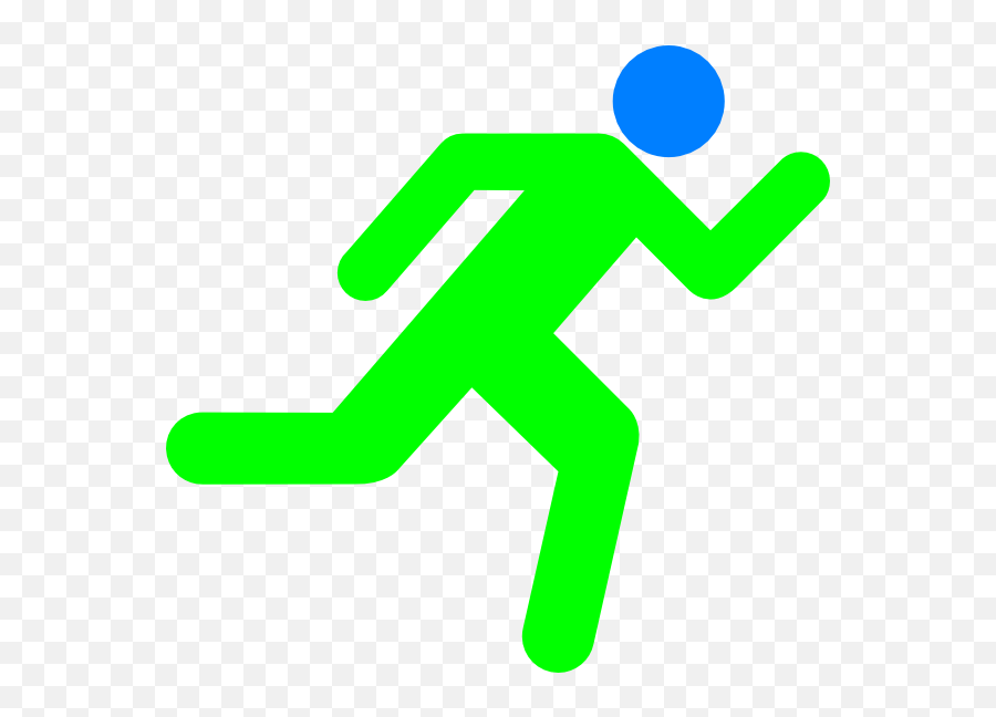 Freeuse Blue Running Icon On Transparent Clip Art - Girl Stickman Running Png Emoji,Girl Running Emoji
