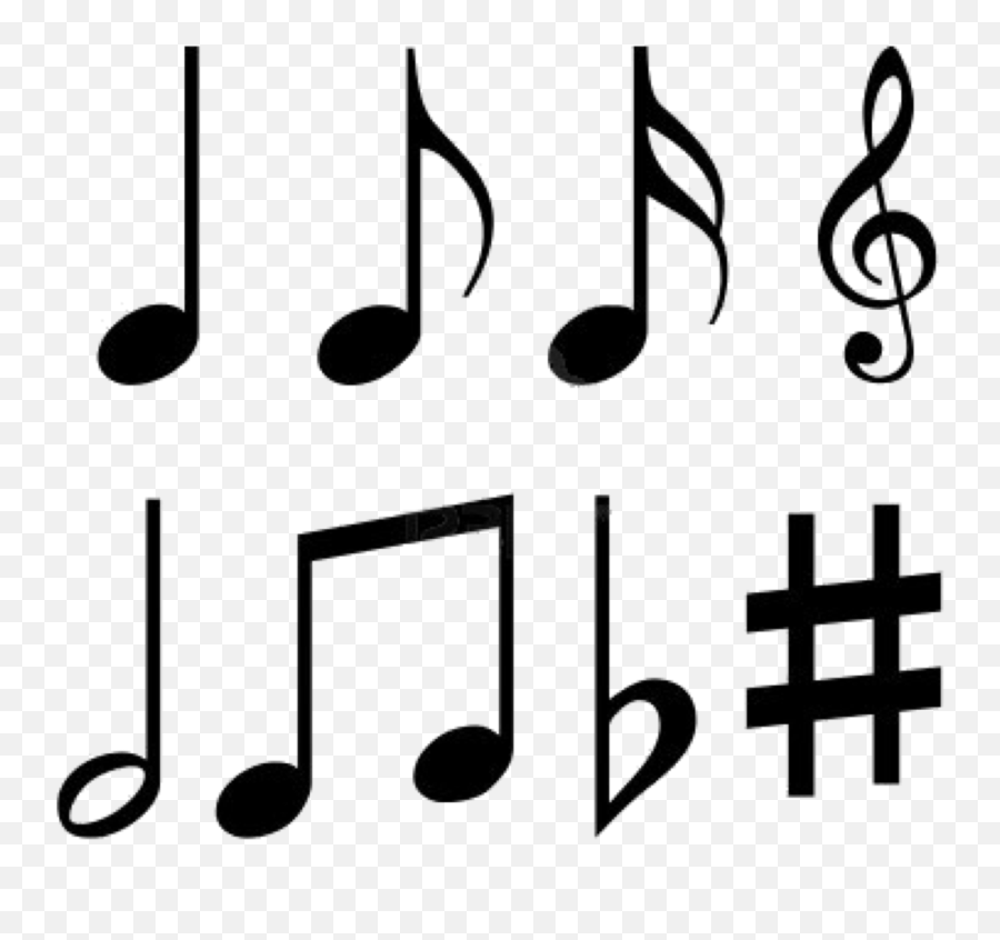 Music Musicnotes Notes Wholenote Flat Trebleclef Natnat - Note De Musique Symbole Emoji,Treble Clef Emoji