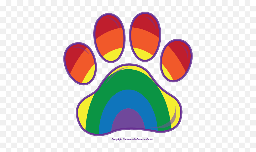 Free Paw Prints Clipart 3 - Rainbow Bear Foot Print Emoji,Paw Print Emoji