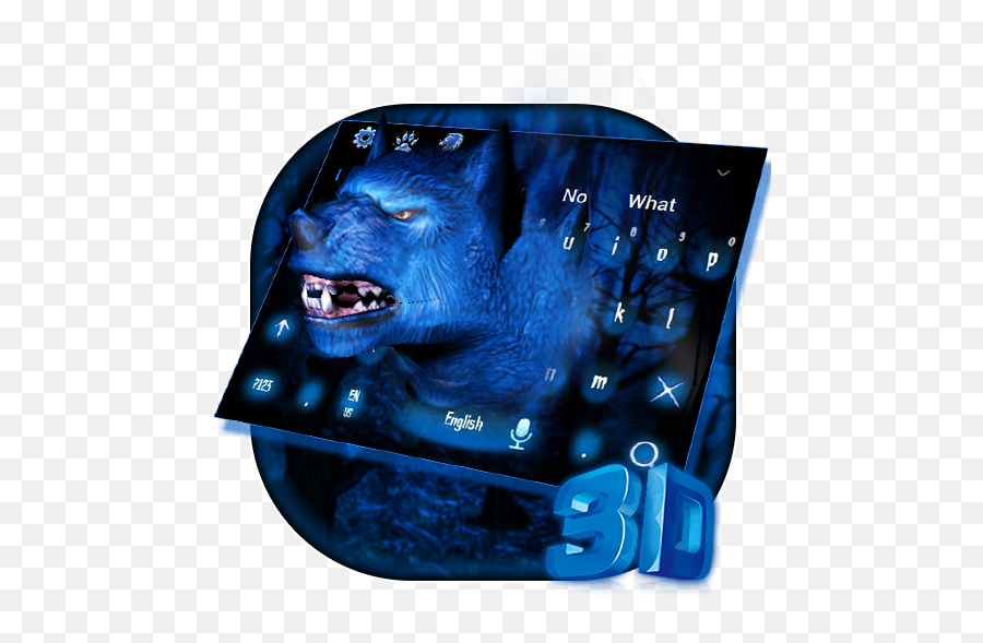 3d Vr Wolf Keyboard Theme - Fictional Character Emoji,Bared Teeth Emoji