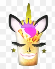 Frenchfries Unicorn Face Sticker - Happy Emoji