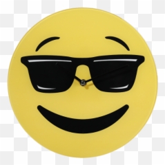 Emoji Cool Wall Clock With Black Glasses - S Brýlemi