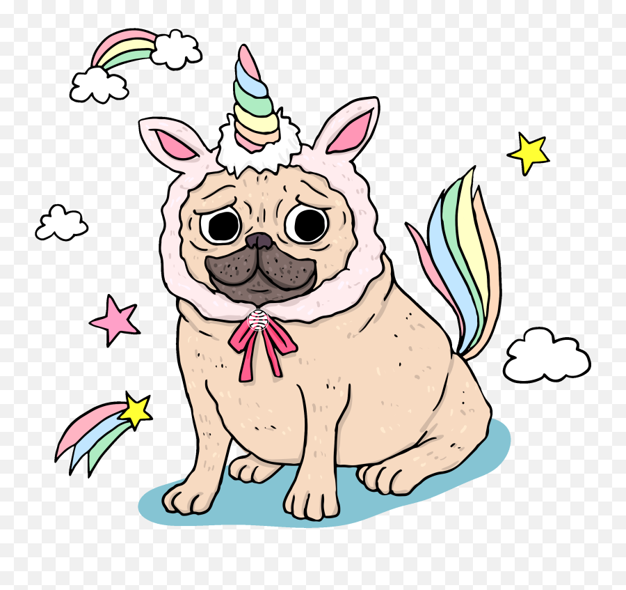 Dog Unicorn Sticker Planeta De Libros - Pug Unicorn Clip Art Emoji,Boxer Dog Emoji
