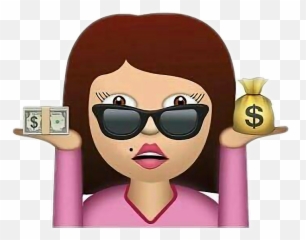 Money Girly Power Supergirl Women Woman - Emoji With Brown Hair