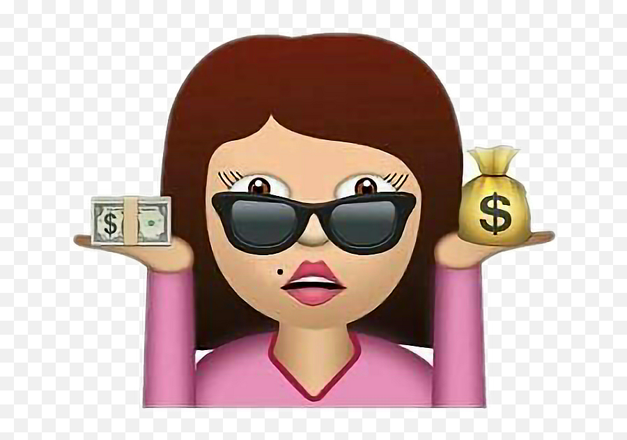 Money Girly Power Supergirl Women Woman - Emoji With Brown Hair,Emoji Girl With Money