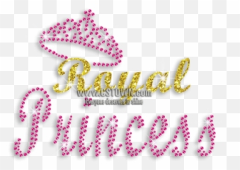 Pink Royal Princess In Crown Bling Iron - Crowns Emoji