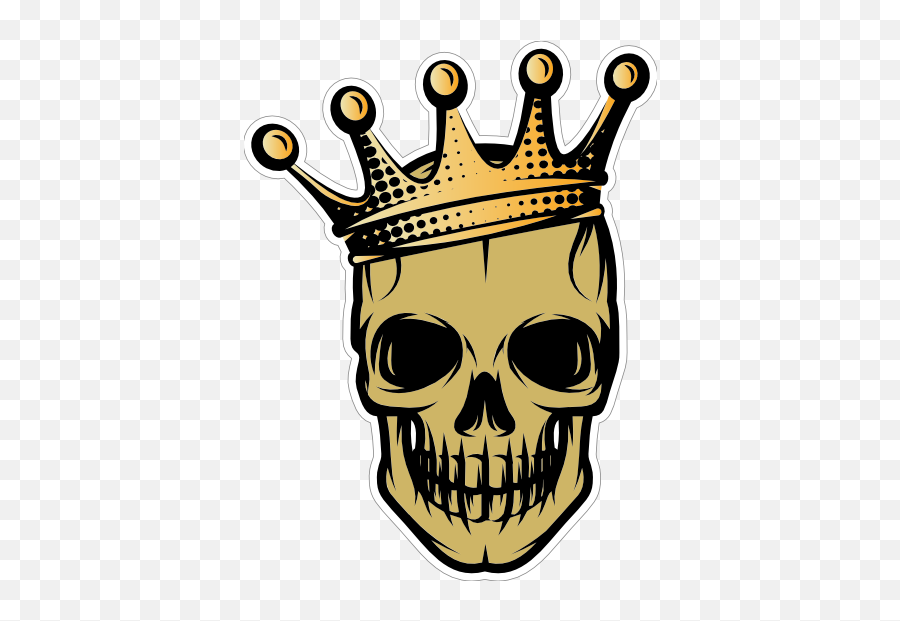 Gold Skull And Crown Sticker - Gold Skull Logo Png Emoji,Skull And ...