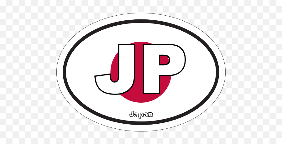 Japan Jp Flag Oval Sticker - Circle Emoji,Japanese Flag Emoji