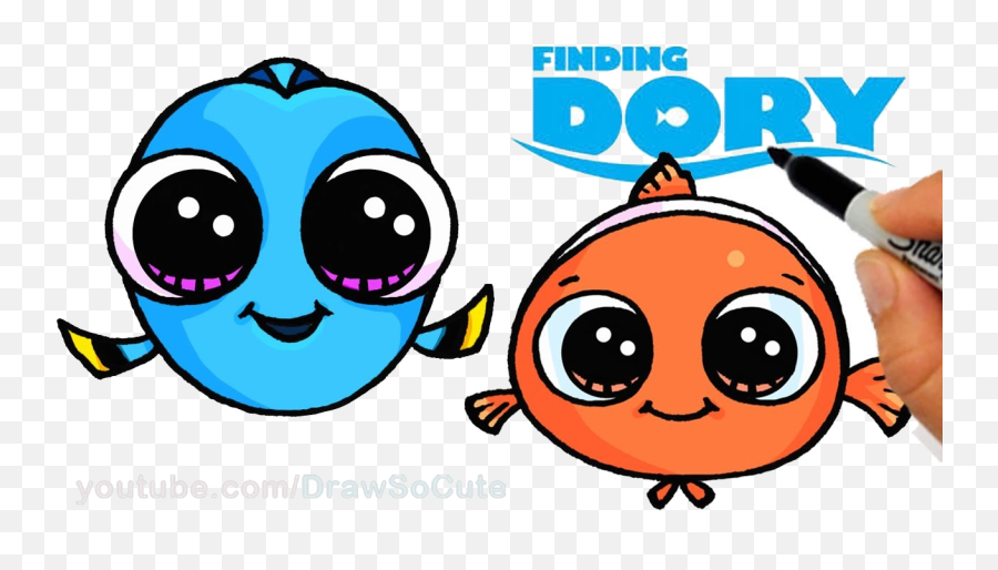 Clipart Baby Dory - Draw So Cute Dory Emoji,Dory Emoji