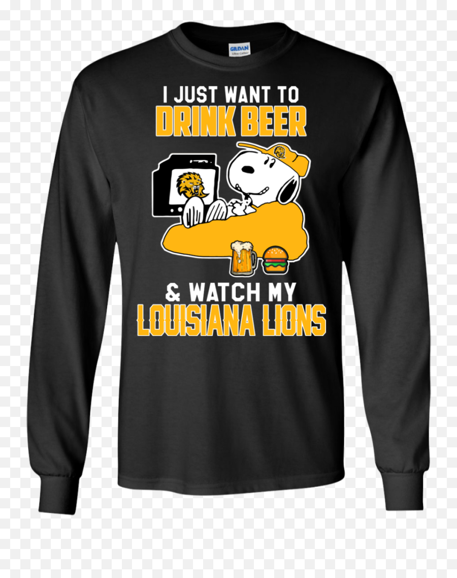 Southeastern Louisiana Lions Snoopy Shirts Just Want To Drink Beer U0026 Watch - Monty Python Shirt Emoji,Louisiana Emoji