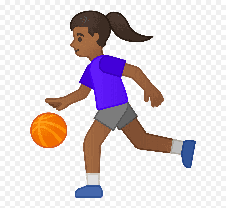 Woman Bouncing Ball Emoji Clipart - Niño Rebotando La Pelota,Basketball Emoji Png