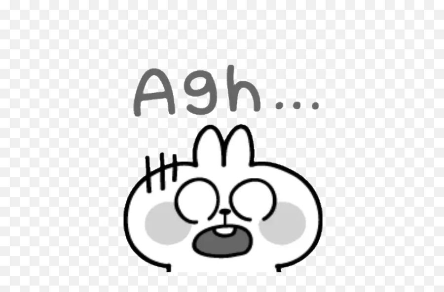 Spoiled Rabbit Emoji With Word 2 Whatsapp Stickers - Dot,Black Cloud Emoji