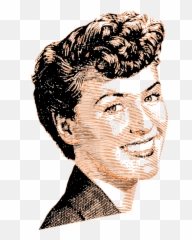Happy Retro Vintage Woman Free Vector - Png Emoji