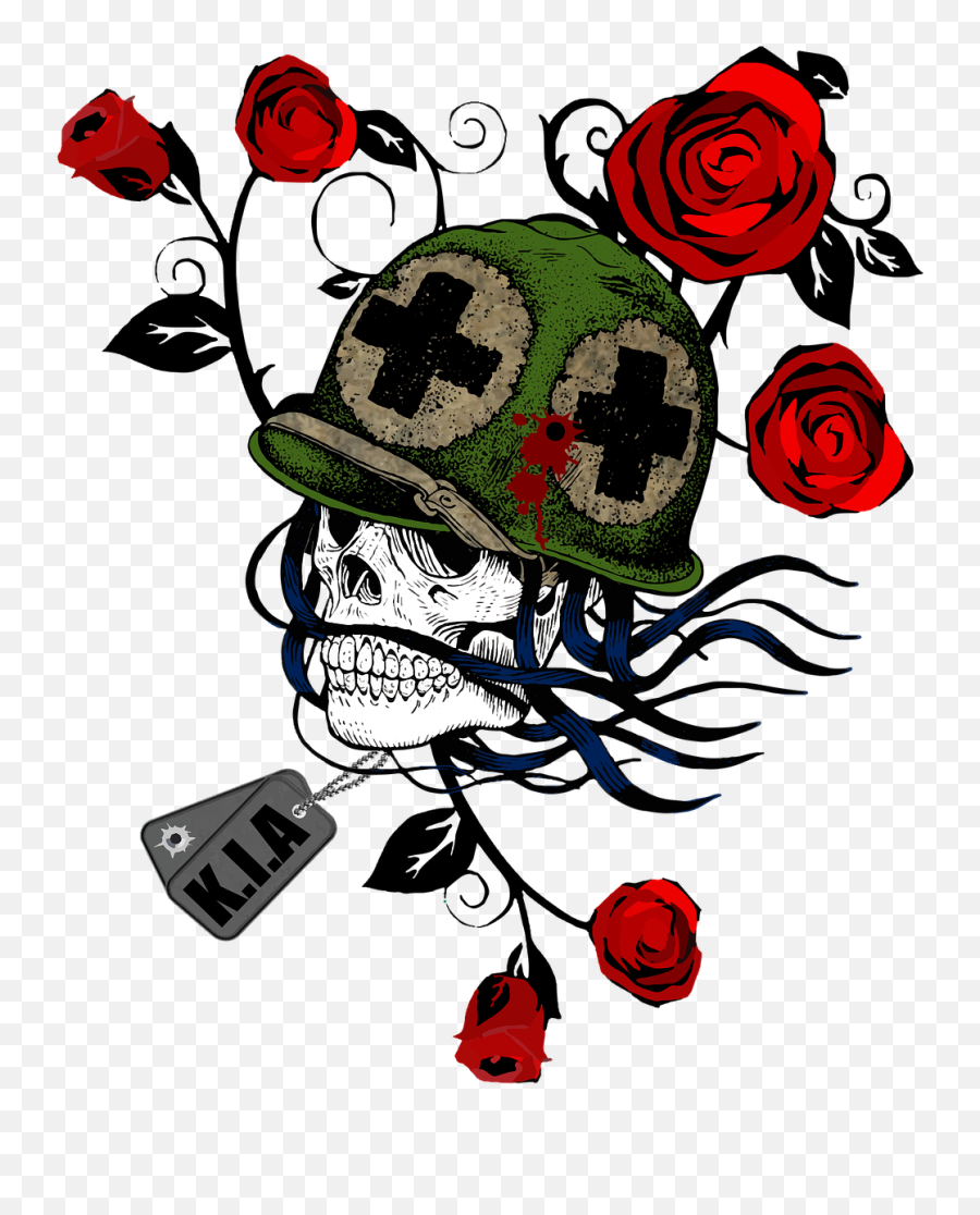 Skull Skeleton Dead Death Face - Army Medic Helmet Art Emoji,Dead Rose Emoji