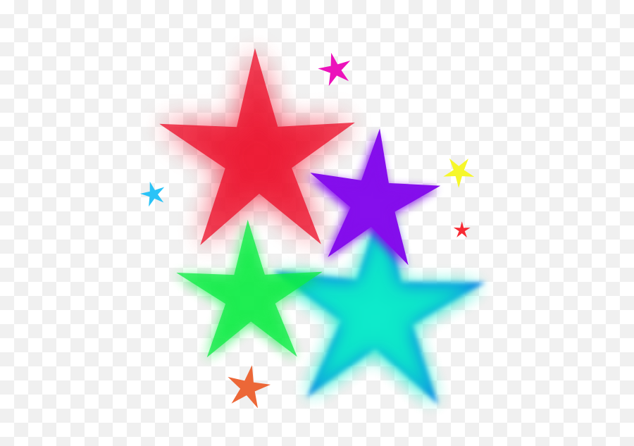 Colorful Stars - Rainbow Star Clipart Emoji,3 Star Emoji