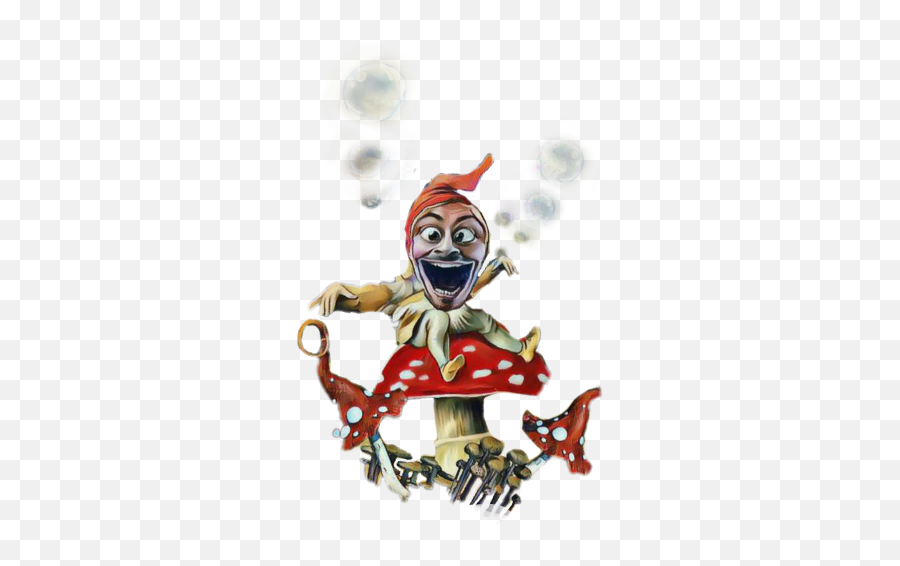 Mushrooms Gnome Jester Sticker - Fictional Character Emoji,Mad Laughing Emoji