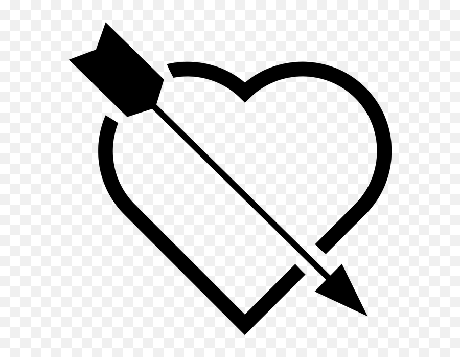 Icon Heart Arrow Black Love - Heart Arrow Png Transparent Black Emoji,Heart Envelope Emoji