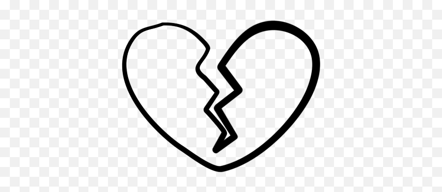 Transparent Broken Heart Clipart Black - Broken Heart Clipart Black And White Emoji,Black Broken Heart Emoji