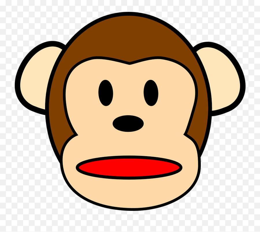 Free Monkey Animal Vectors - Monkey Face Clipart Emoji,Thinking Emoticon