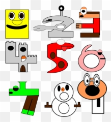 Clip Art Of Cartoon Animal Number From - Numbers Clip Art Emoji,Cat Emoticon Text