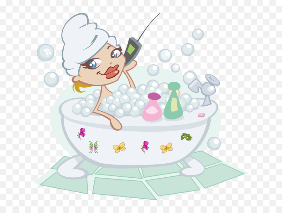 Bubble Bath - Woman In Bubble Bath Clipart Emoji,Bath Emoji
