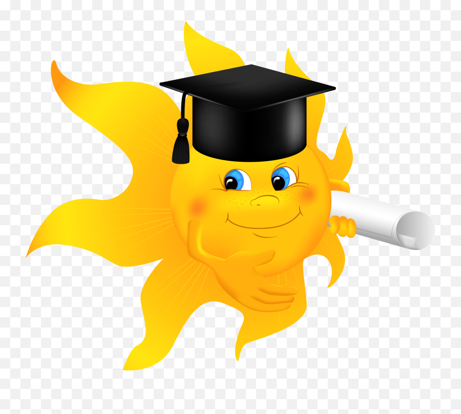 Graduation Clipart Animation Picture - Sun With Graduation Cap Emoji,Tumbleweed Emoticon