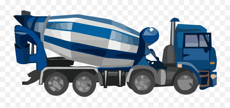 Cement Truck Basic Blue Clipart Png - Cement Truck Clipart Blue Emoji,Truck Emoticon