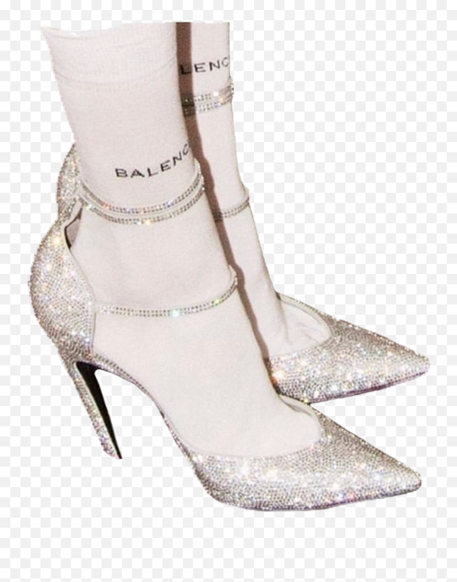 Sparkle Shoes Heels Highheels Balenciaga Socks Freetoed - Sparkly Heels Balenciaga Socks Emoji,Emoji High Heels
