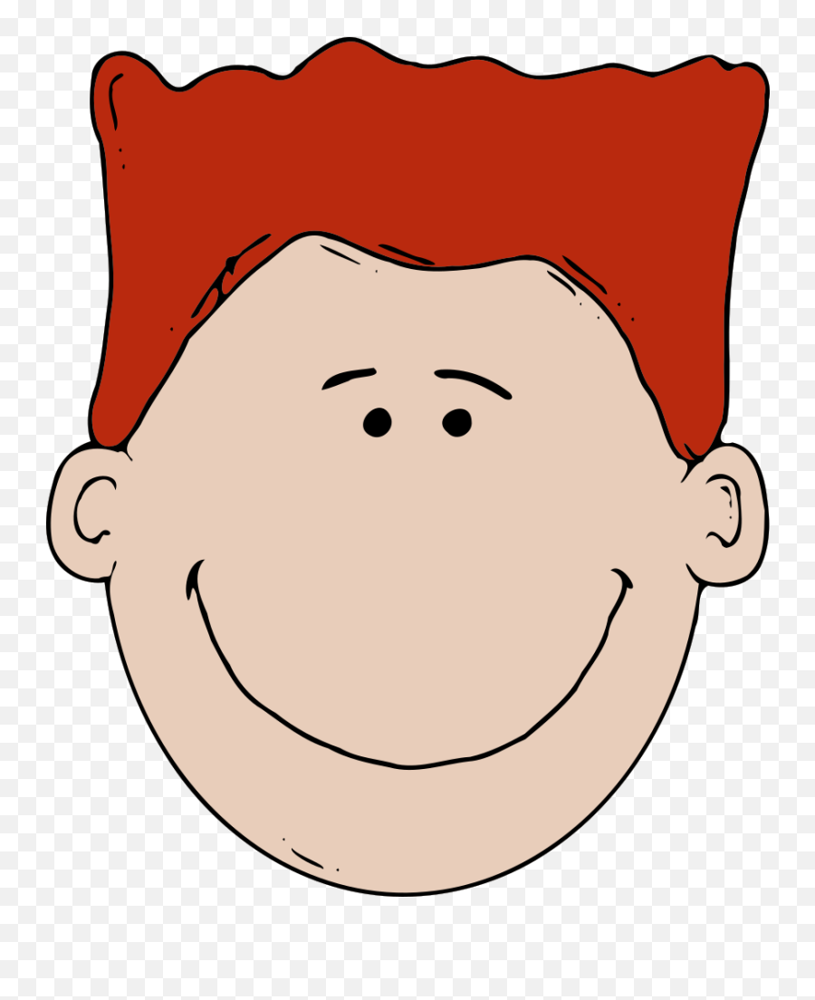 Cartoon Man Face In Color Png Svg Clip Art For Web - Man Red Hair Cartoon Emoji,Toothless Smile Emoji