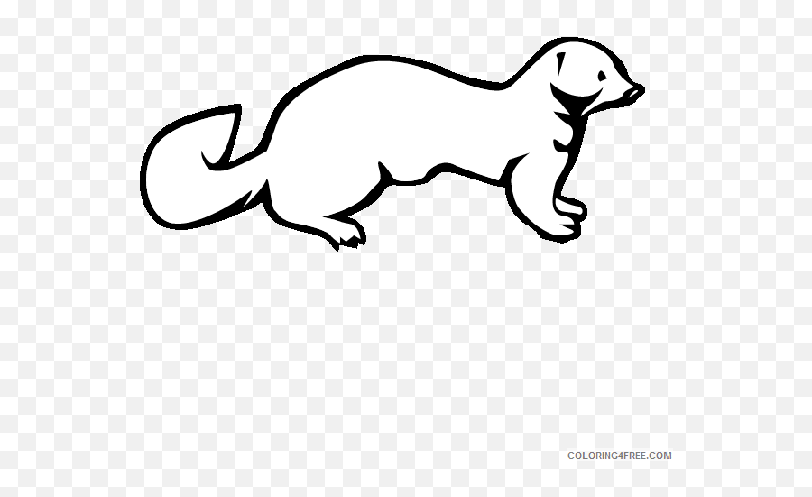Animal Coloring Pages Mink Gif Printable Coloring4free - Gambar Musang Hitam Putih Emoji,Crawfish Emoji