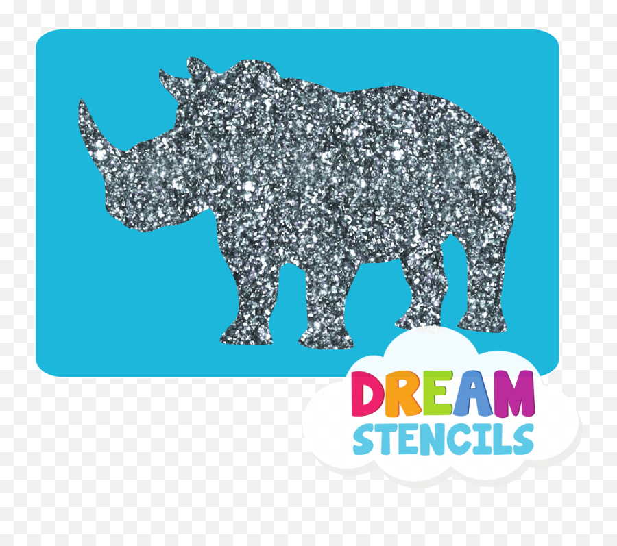 Rhino Glitter Tattoo Stencil - Stencil Emoji,Rhino Emoji
