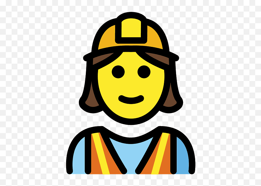 Woman Construction Worker Emoji Clipart - Construction Worker,Construction Worker Emoji