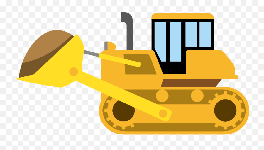 Clipart Cars Construction Transparent - Bulldozer Clipart Emoji,Car And Swi...