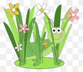 Long Grass Clip Art - Grasshopper In Grass Clipart Emoji,Crickets Emoji
