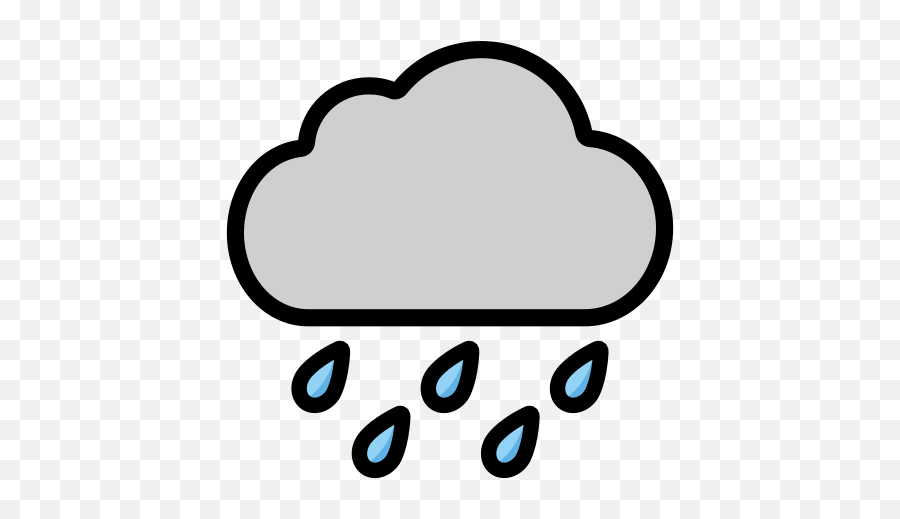 Cloud With Rain - Line Art Emoji,Rain Emoji