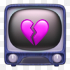 Tv Sad Vaporwave Emoji Heart Love Pink - Television Set