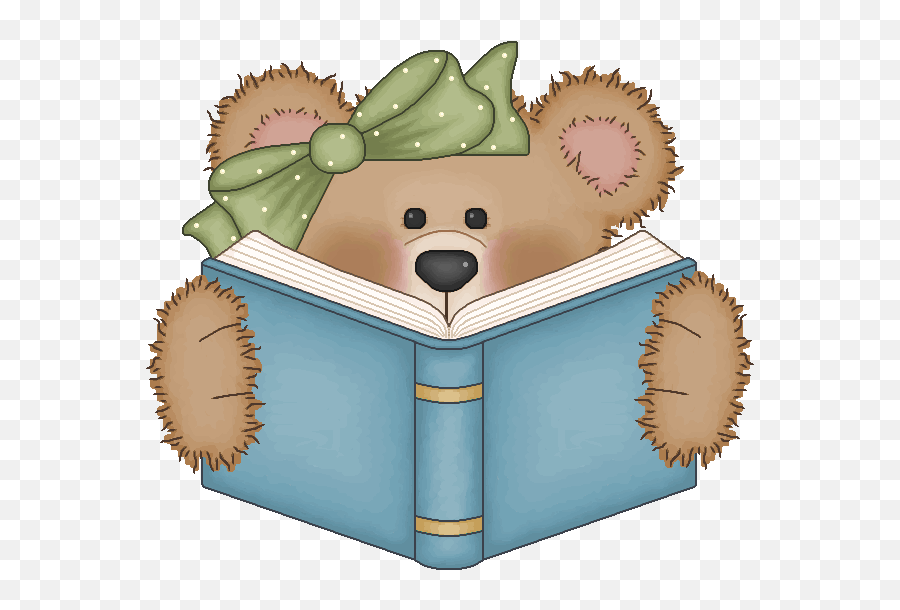 Christmas Reading Books Clipart - Bear With Book Clipart Teddy Bear Reading Clipart Emoji,Porcupine Emoji