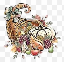Watercolor Cornucopia Harvest Thanksgiving Karamfila - Illustration Emoji,Cornucopia Emoji