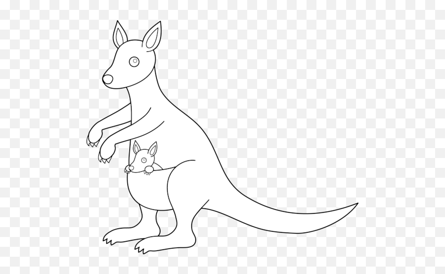 Colorable Kangaroo Design Free Clip Art - Clipartix Kangaroo Black And White Clip Art Emoji,Kangaroo Emoji