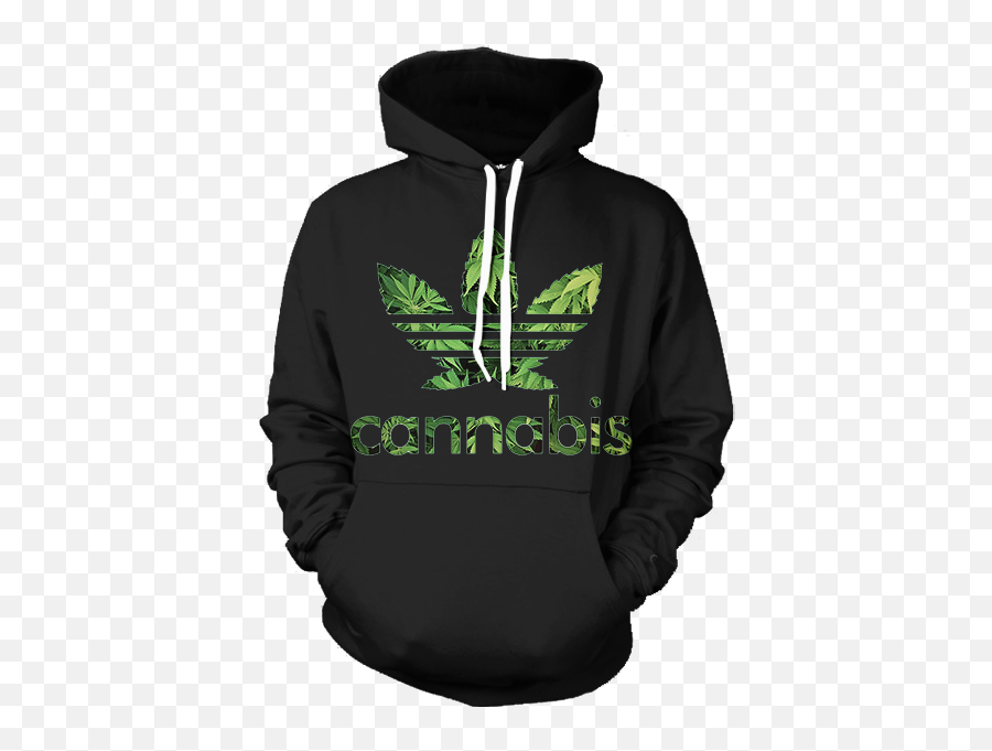 Parody Adidas Cannabis Black Weed Hoodie - Hoodie Emoji,Pot Leaf Emoji