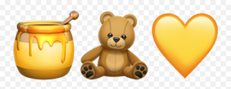 Yellow Brown Emojis Honey Yellowheart - Honey Bear Emoji,Brown Emojis