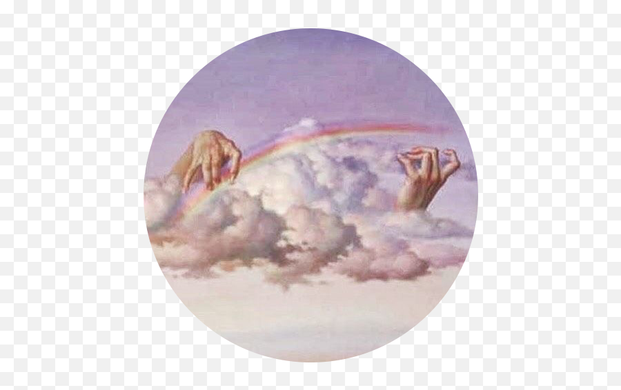 Niche Clouds Rainbow Rock Pastel Guitar Hands Painting - Aesthetic Art Love Retro Aesthetic Emoji,Rock Hands Emoji