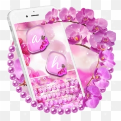 Gorgeous Spring Orchid Keyboard Theme U2013 Programme Op Google Play - Mirror Emoji,Orchid Emoji