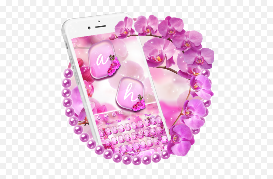 Gorgeous Spring Orchid Keyboard Theme U2013 Programme Op Google Play - Mirror Emoji,Orchid Emoji