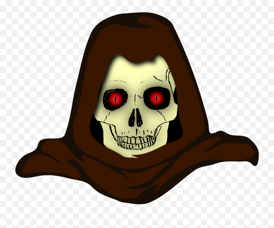 Evil Hooded Skull Vector Clipart Image - Skull Vector Emoji,Roller Skate Emoji