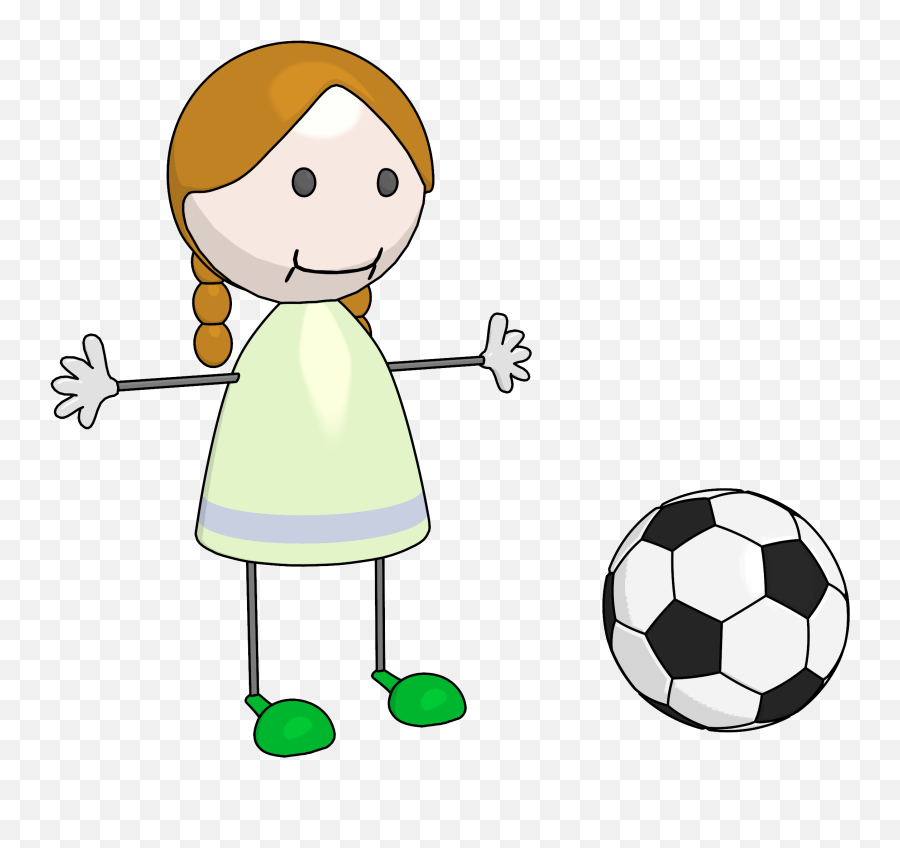Smiley Girl Catch Ball Clipart - Cartoon Emoji,Soccer Emoticon