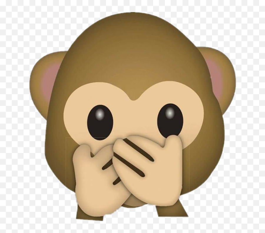 Emoji Monkey Png - Emoticon Mono Tapandose La Boca,Monkey Emoji Transparent