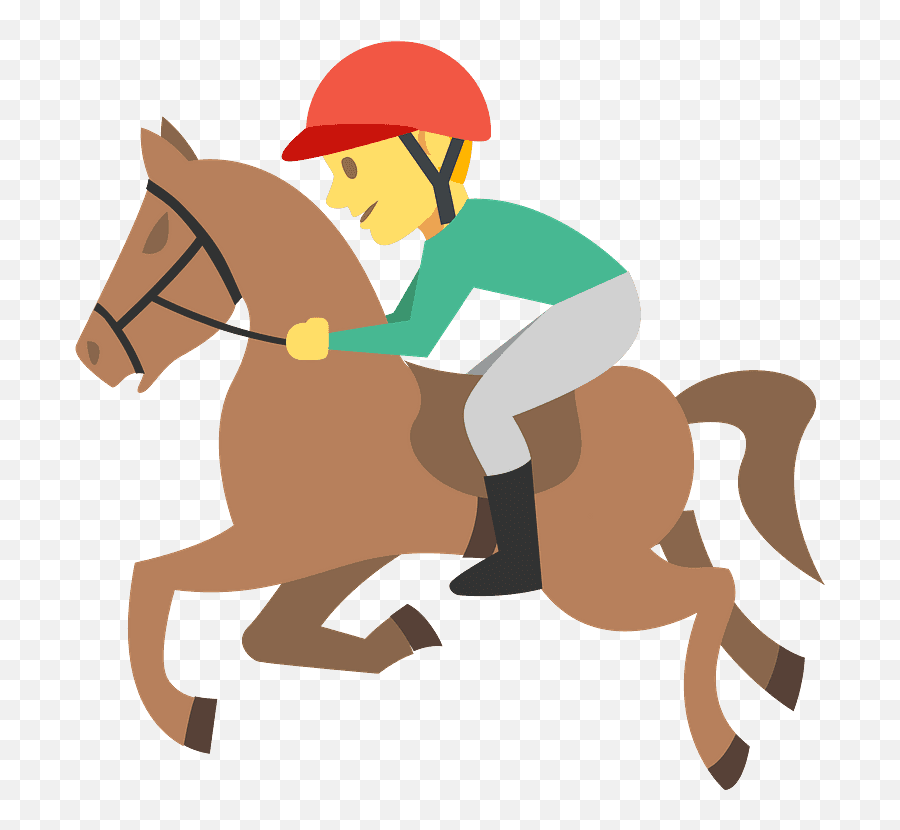 Horse Racing Emoji Clipart - Clipart Horse Riding Cartoon,Racing Emojis